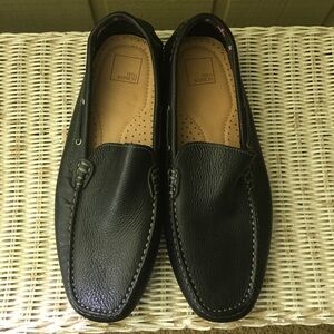 14th & Union Men's Black Leather Driving Mocs Loafers Size 10 1/2